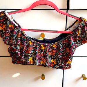 Off the shoulder floral bikini top